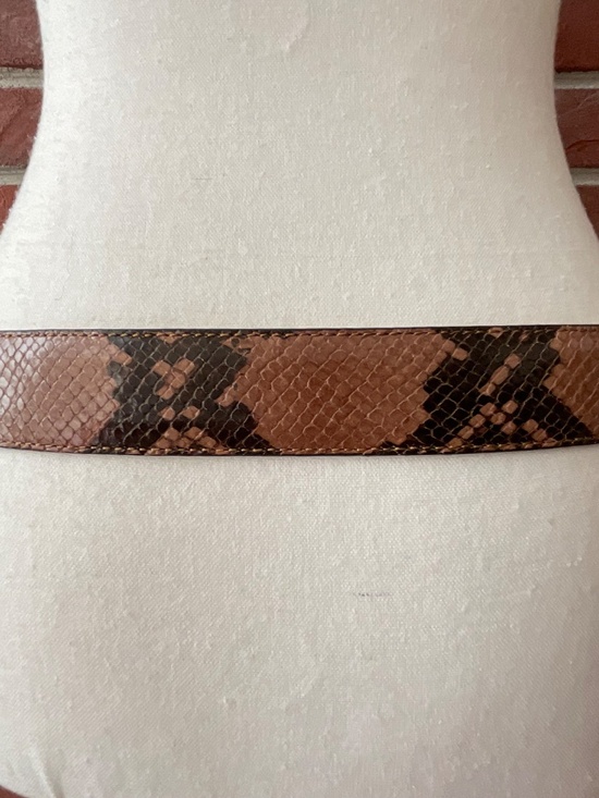 NEW Longchamp Snakeskin Leather Brown/Tan Adjustable Belt Size M/L Made-inFrance main image 9